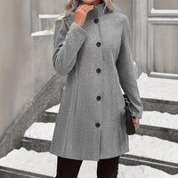 Autumn And Winter Leisure Fashion Long Woolen Long Sleeves Thermal Woolen Coat