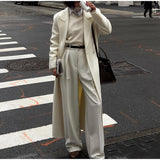 High-grade Double-sided Woolen White Elegant Slimming Draping Trench Coat