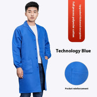 Work Clothes Blue Long Sleeve Dustproof Unlined Long Gown