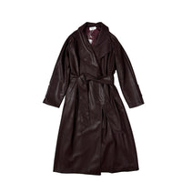 Lapel Mid-length Leather Coat Women