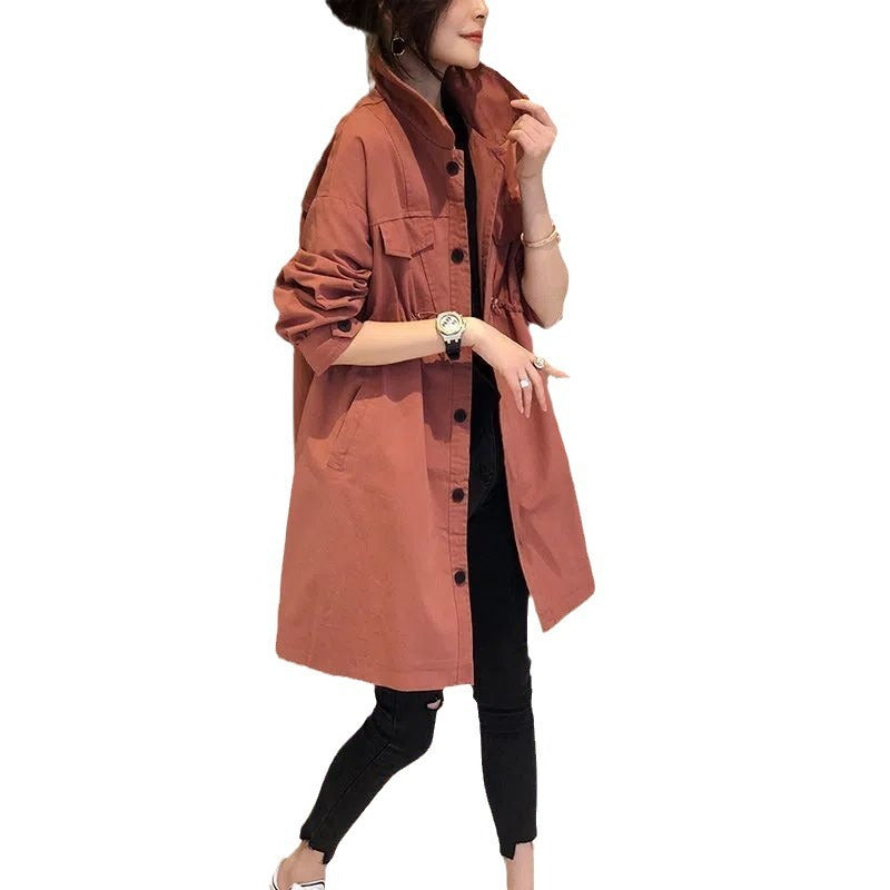 Fashion Korean Style Loose Leisure Anti-aging Mid-length Coat