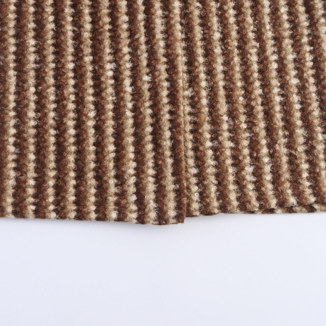 Autumn And Winter Women's British Style Woolen Striped Wide Coat