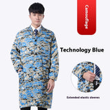 Work Clothes Blue Long Sleeve Dustproof Unlined Long Gown