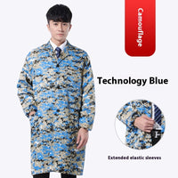 Work Clothes Blue Long Sleeve Dustproof Unlined Long Gown