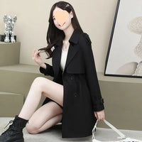 Women's Loose Mid-length Coat Waist Trimming Coat