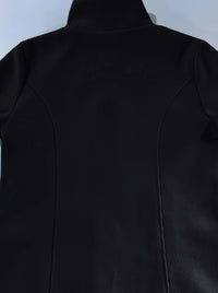 Women's Casual Tweed Coat - Solid Color Mid-Length H-Silhouette Button Front Long Sleeve