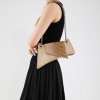 Leather Glossy Stone Pattern Pouch