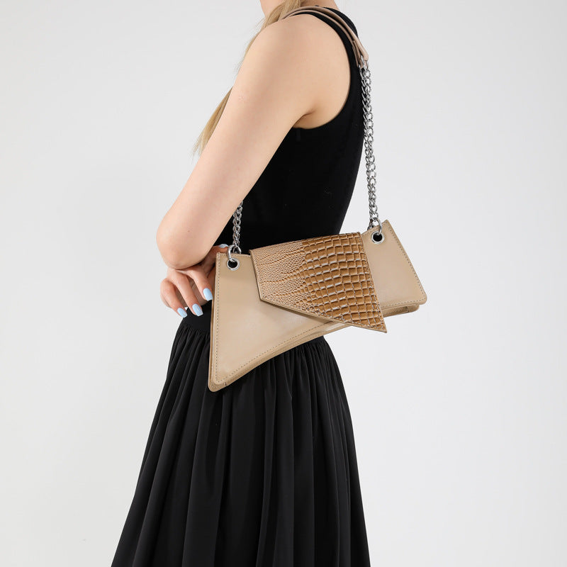 Leather Glossy Stone Pattern Pouch