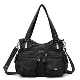 Portable Soft Casual Leather Messenger Tote