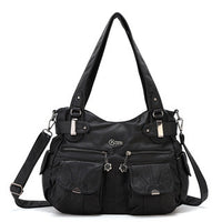 Portable Soft Casual Leather Messenger Tote