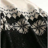 Snowflake Turtleneck Knitted Retro Loose Sweater