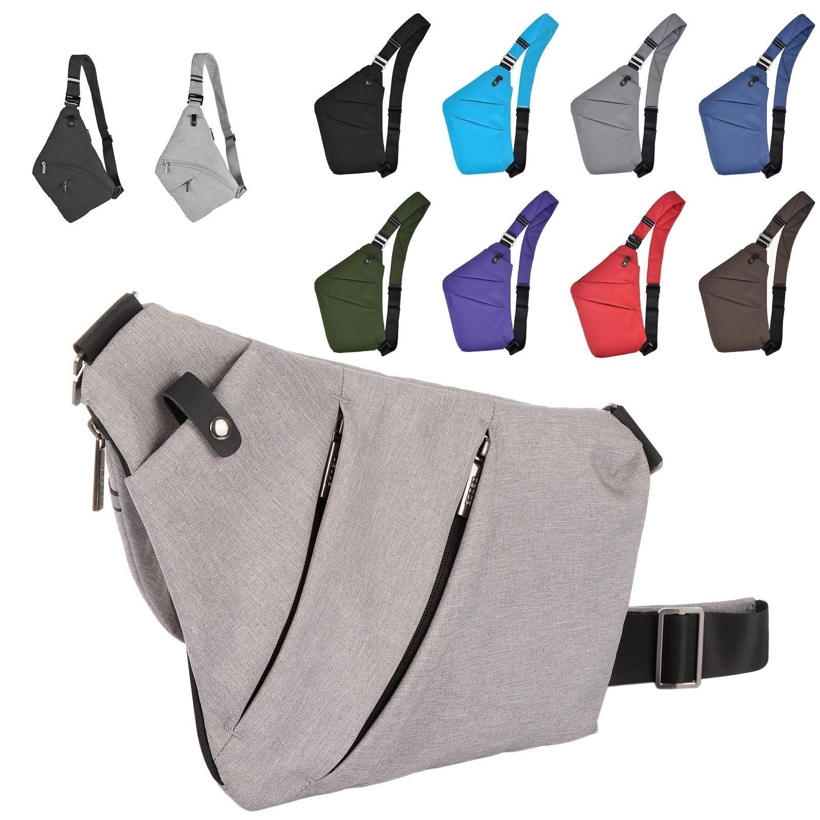 One Shoulder Canvas Chest Bags