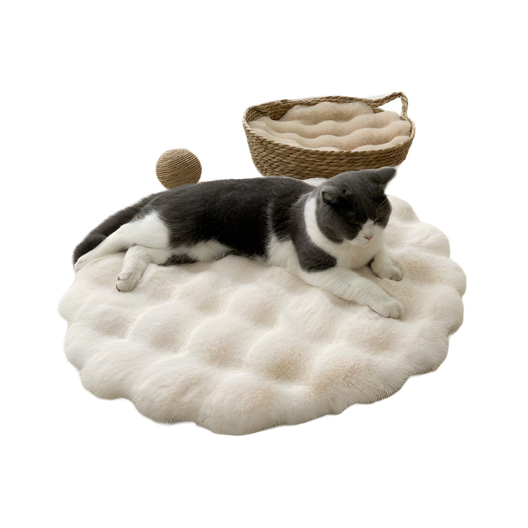 Warm Sleep Round Plush Pet Pad