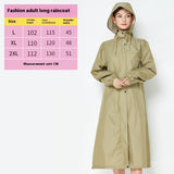 Fashion Trench Coat Raincoat Lightweight Breathable Solid Color Long Sleeve
