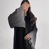 Pleated Long Shawl Women's Fashionable Elegant Gradient Cardigan