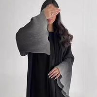 Pleated Long Shawl Women's Fashionable Elegant Gradient Cardigan