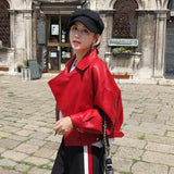 Women Locomotive Leather Jacket Suit