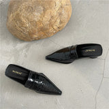 Spring Women Slipper Square Med Heel Slip