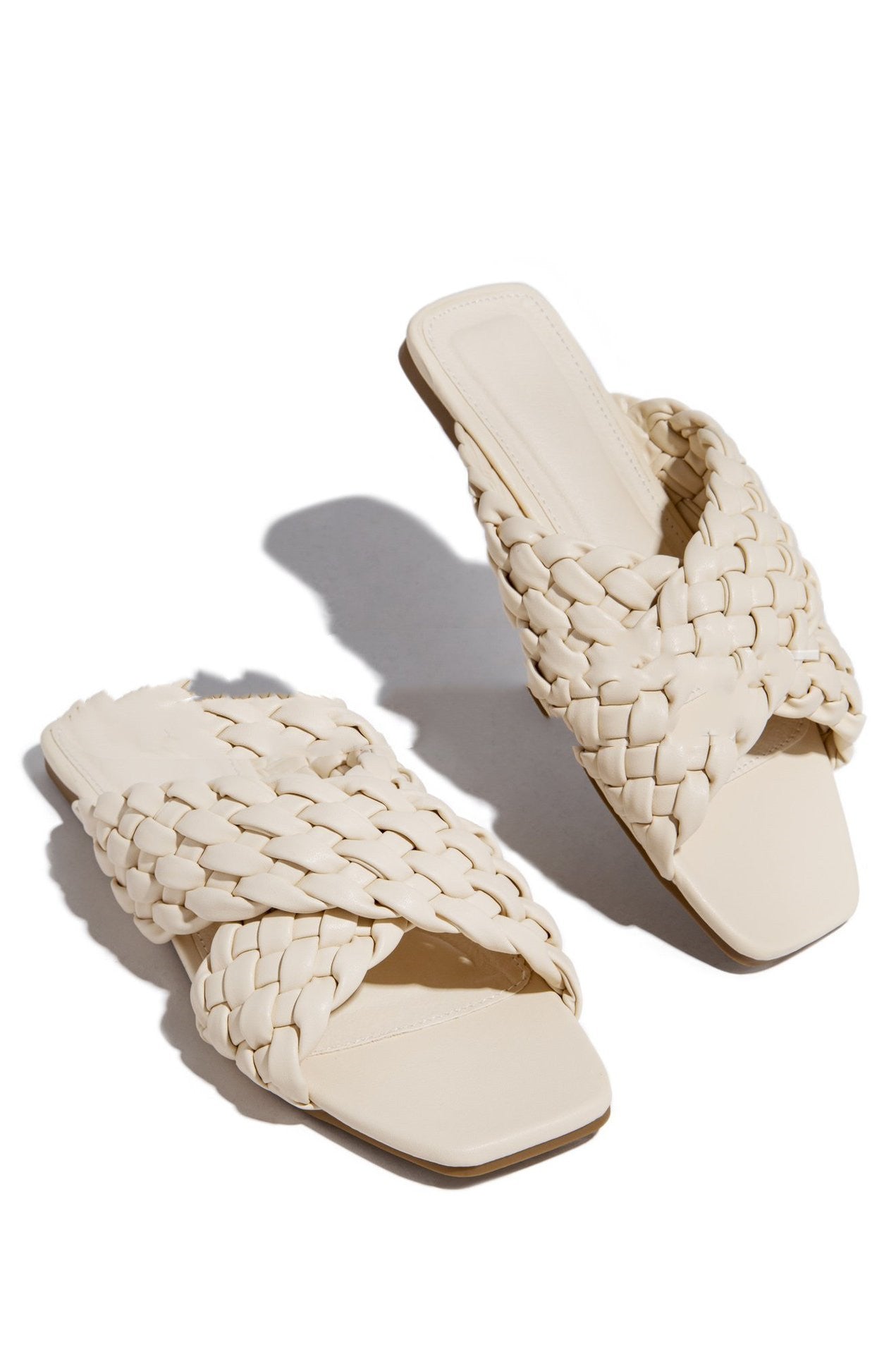 New Summer Products Large-Size Flat Bottomed Braided Belt Women's Half-Slipper Sandals