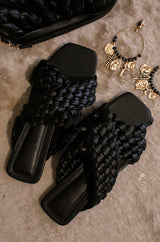 New Summer Products Large-Size Flat Bottomed Braided Belt Women's Half-Slipper Sandals