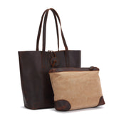 Genuine Leather Clutch Tote Handbag