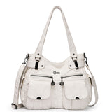 Portable Soft Casual Leather Messenger Tote