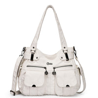 Portable Soft Casual Leather Messenger Tote