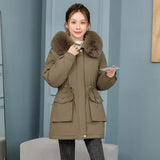 Fur Collar Velvet Lining Warm Coat