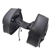 Black PU Leather Saddle Bags Pouch