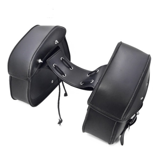 Black PU Leather Saddle Bags Pouch