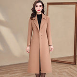 Western Style Fashion Woolen Women's Trench Coat