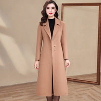 Western Style Fashion Woolen Women's Trench Coat