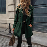 Solid Color Loose Fit Fashion Slim Hat Woolen Coat