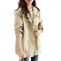 Women's Mid-length Western Style Youthful-looking Trench Coat