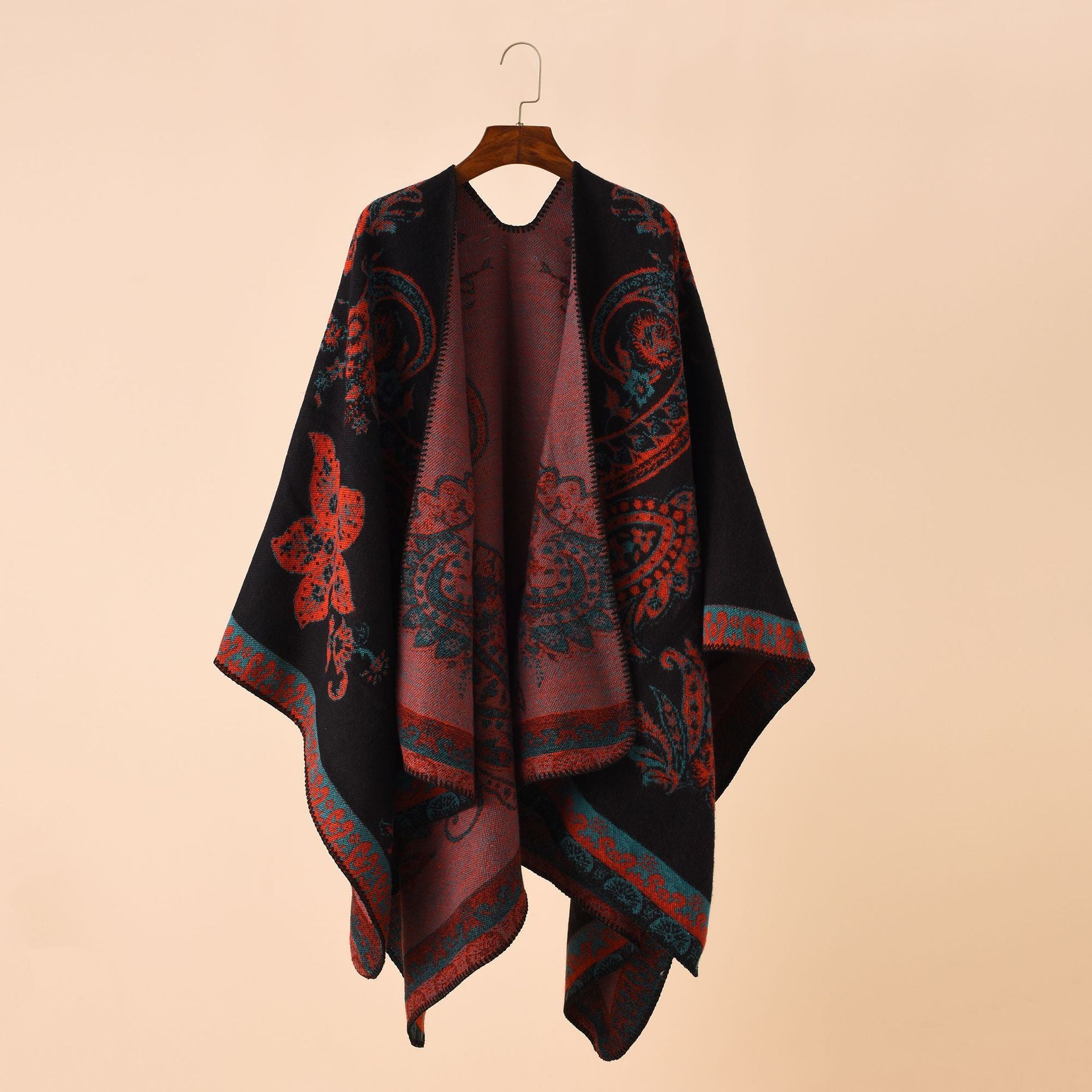 Double-sided Plaid Cashmere Shawl Coat