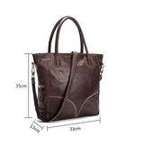 Large Capacity Leather Zipper Tote Bag