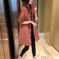 Fashion Korean Style Loose Leisure Anti-aging Mid-length Coat