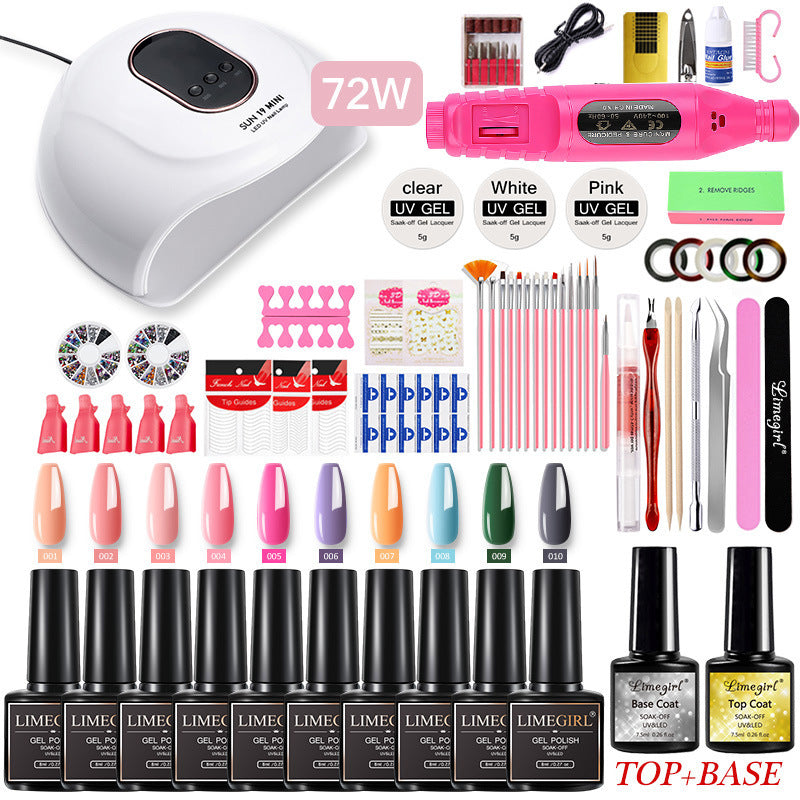 54W Nail Lamp Polisher Nail Polish Tool Set