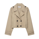 Women's Clothing Double Breasted Short Trench Coat