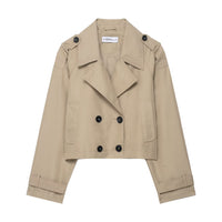 Women's Clothing Double Breasted Short Trench Coat