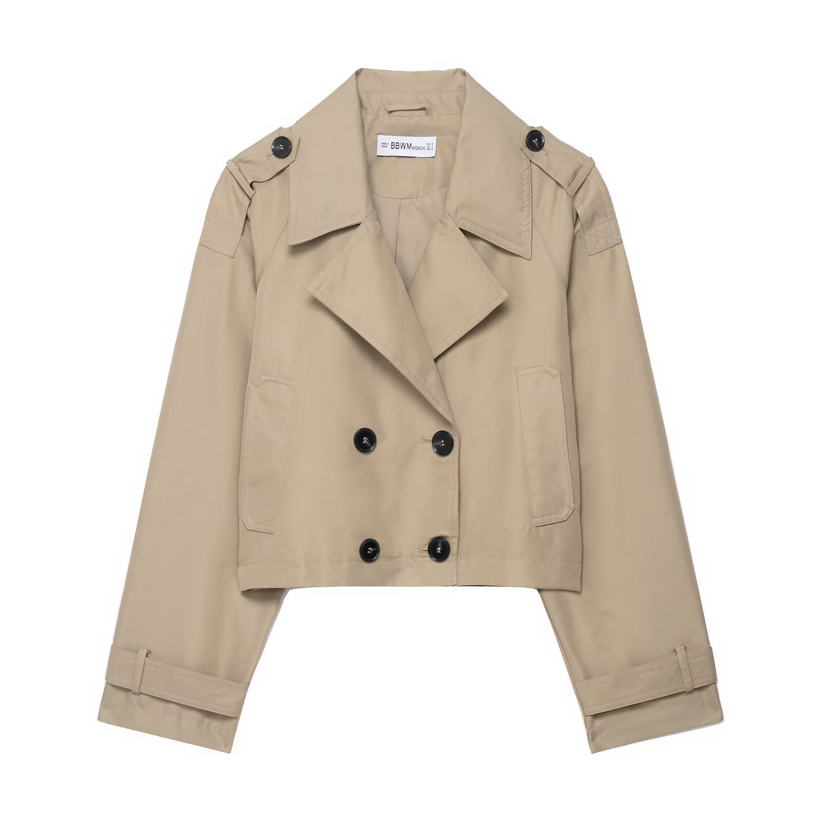 Women's Clothing Double Breasted Short Trench Coat
