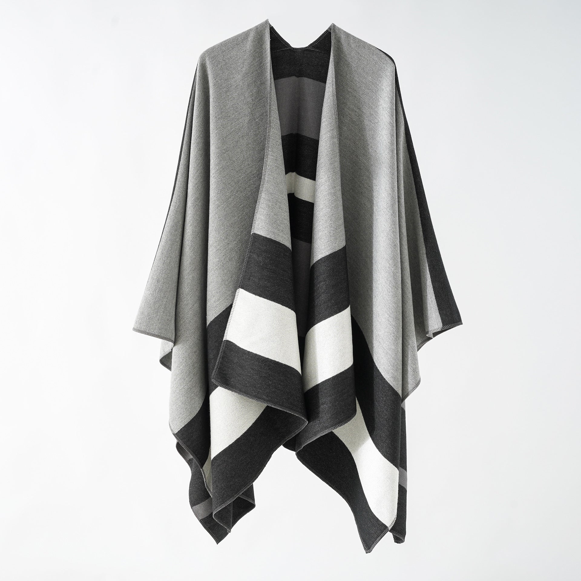 Double-sided Plaid Cashmere Shawl Coat