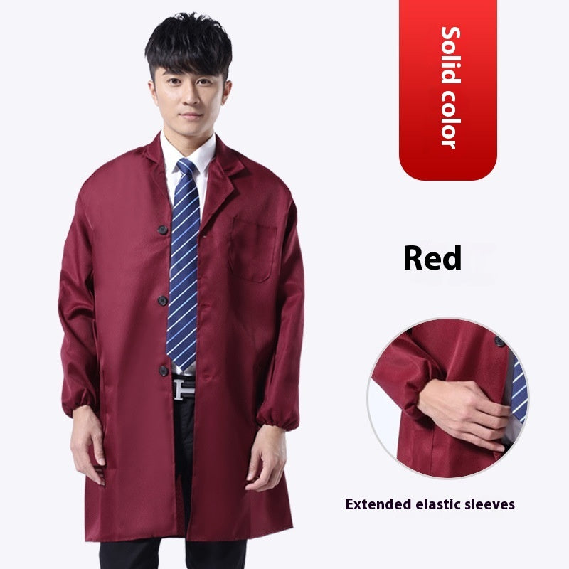 Work Clothes Blue Long Sleeve Dustproof Unlined Long Gown