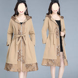 Elegant Trench Coat Women's Plus Size Coat Over The Knee Fashion