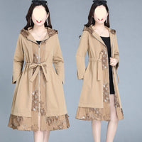 Elegant Trench Coat Women's Plus Size Coat Over The Knee Fashion