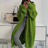 Long Sweater Coat Loose Long-sleeved Knitted Cardigan