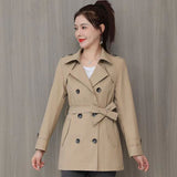 Elegant Slimming British Style Petite Top Student Double Breasted Coat