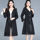 Elegant Trench Coat Women's Plus Size Coat Over The Knee Fashion