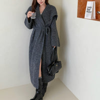 Korean Style Idle Style Lapel Sweater Coat For Women