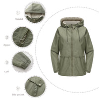 New Hooded Solid Color Trench Coat For Women